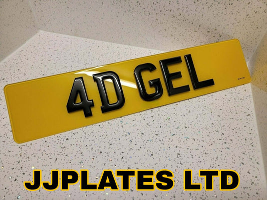 4D Gel number plate